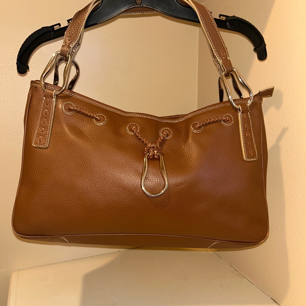 BCBGMaxAzria Brown Leather Shoulder Bag